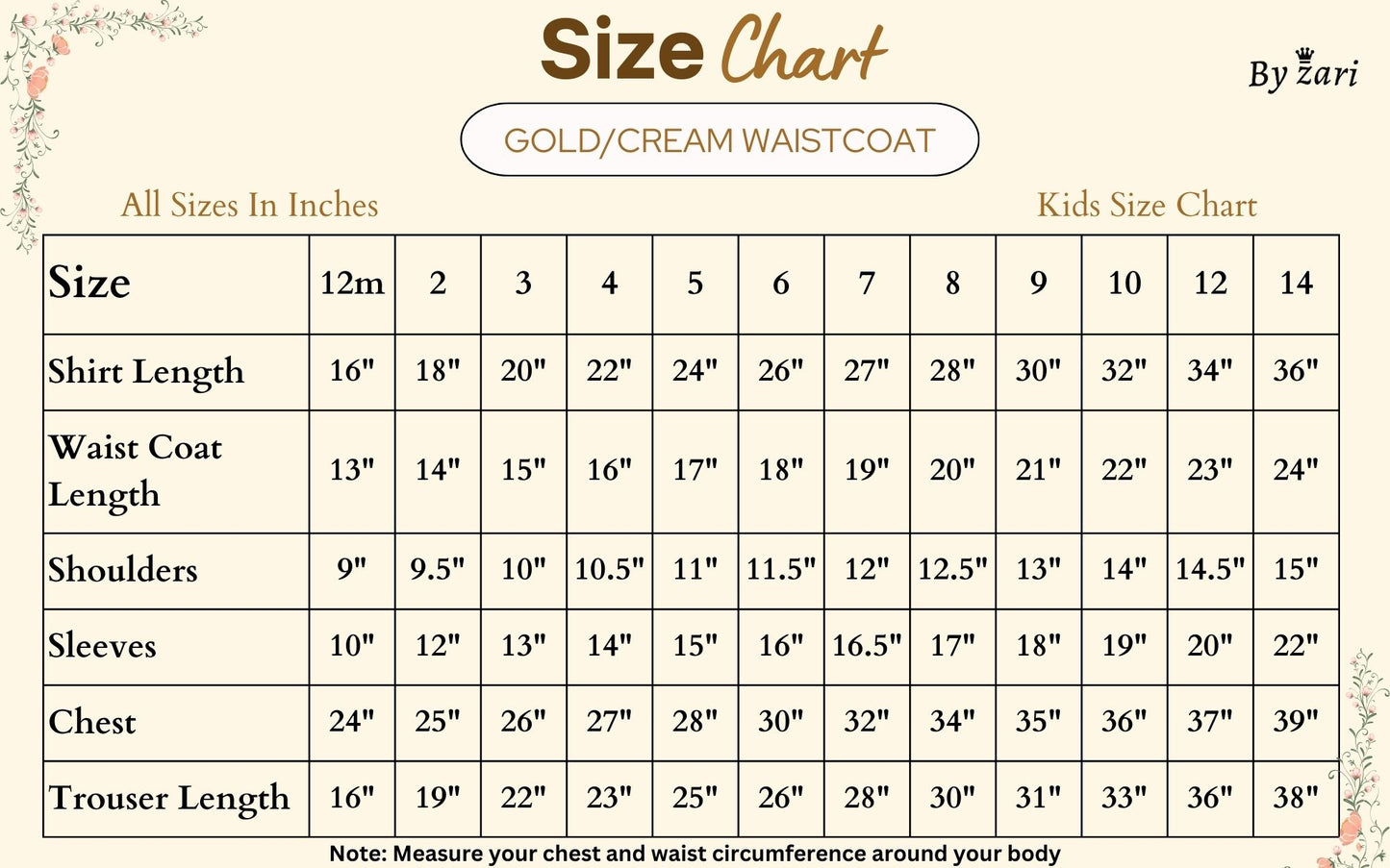 Gold/Cream waistcoat (1 pc)