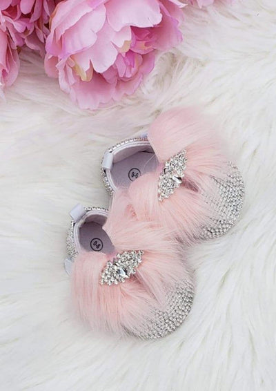 Pink Fur Shoes By Zari