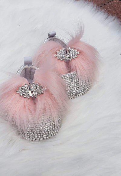 Pink Fur Shoes By Zari