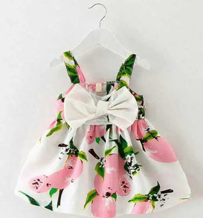 Cotton bow dress pink