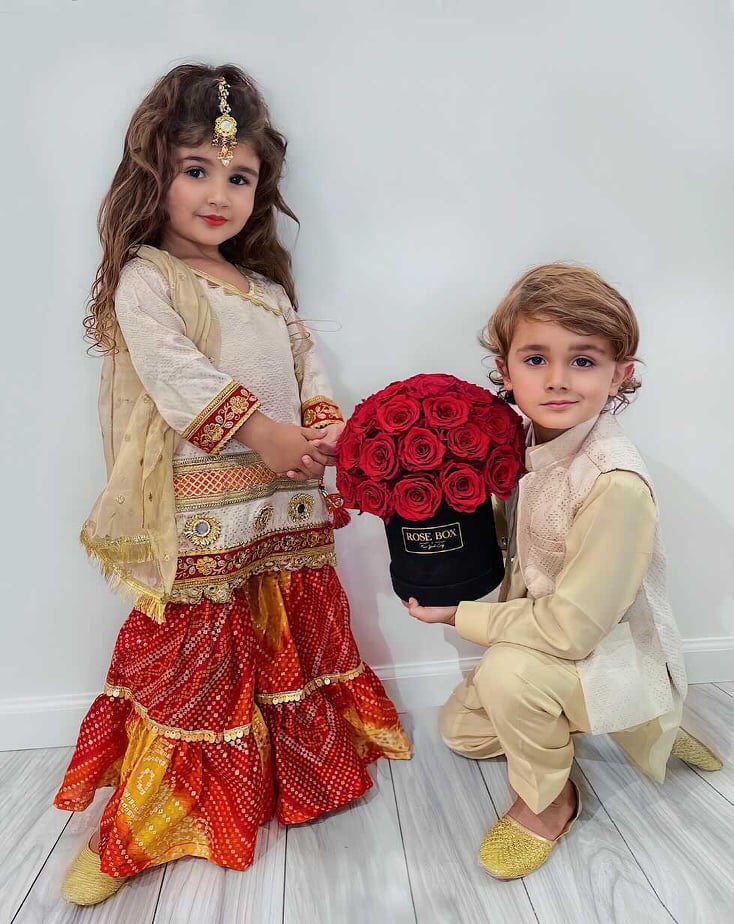 Baby girl top mehndi dress