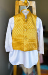 Mustard vest 3pc suit (Boys) By Zari