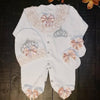 Peach lace angel wings outfit By Zari