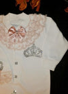 Peach lace angel wings outfit By Zari