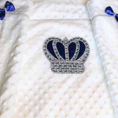 Royal blue crown blanket By Zari