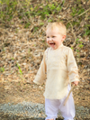 blonde  jacquard shirt and white shalwar eid dress in usa