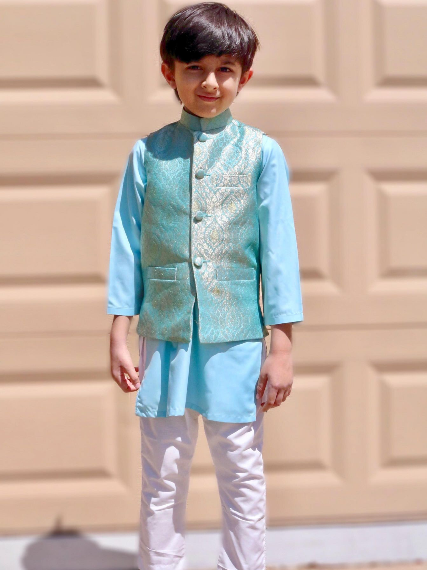 Mint vest 3pc Suit By Zari