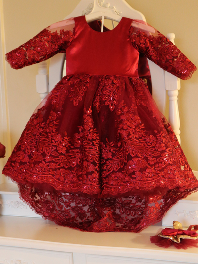 Burgundy high low dress